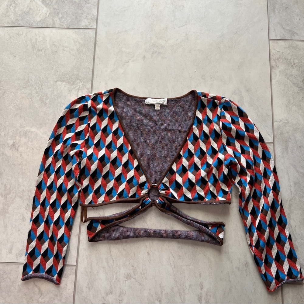 Ronny Kobo Geometric Crop Top